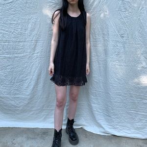Black boxy lace dress